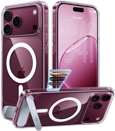 Torras Ostand L1 Case for iPhone 17 Pro / iPhone 18 Pro - Clear 