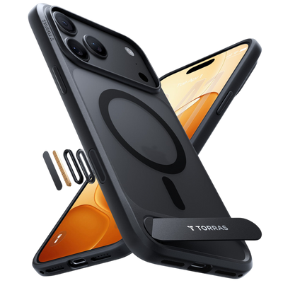 Torras Ostand L1 Case for iPhone 17 Pro / iPhone 18 Pro - Black 