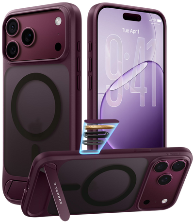 Torras Ostand L1 Case for iPhone 17 Pro / iPhone 18 Pro - Purple 