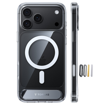 Torras Ostand L1 Case for iPhone 17 Pro Max / iPhone 18 Pro Max - Clear 