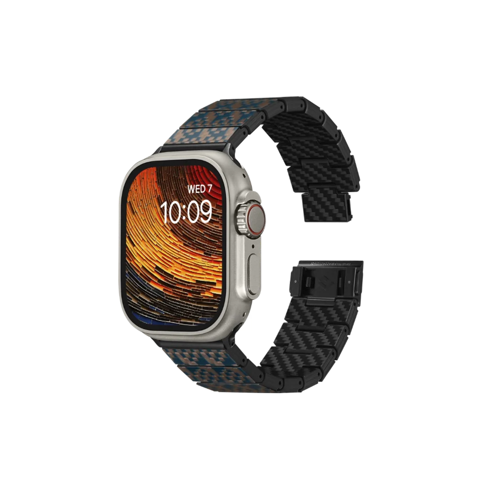 Pitaka Dreamland Chroma Carbon Watch Band for Apple Watch Ultra 2 / Ultra 1 & Series 9 / 8 / 7 45mm - Stairs