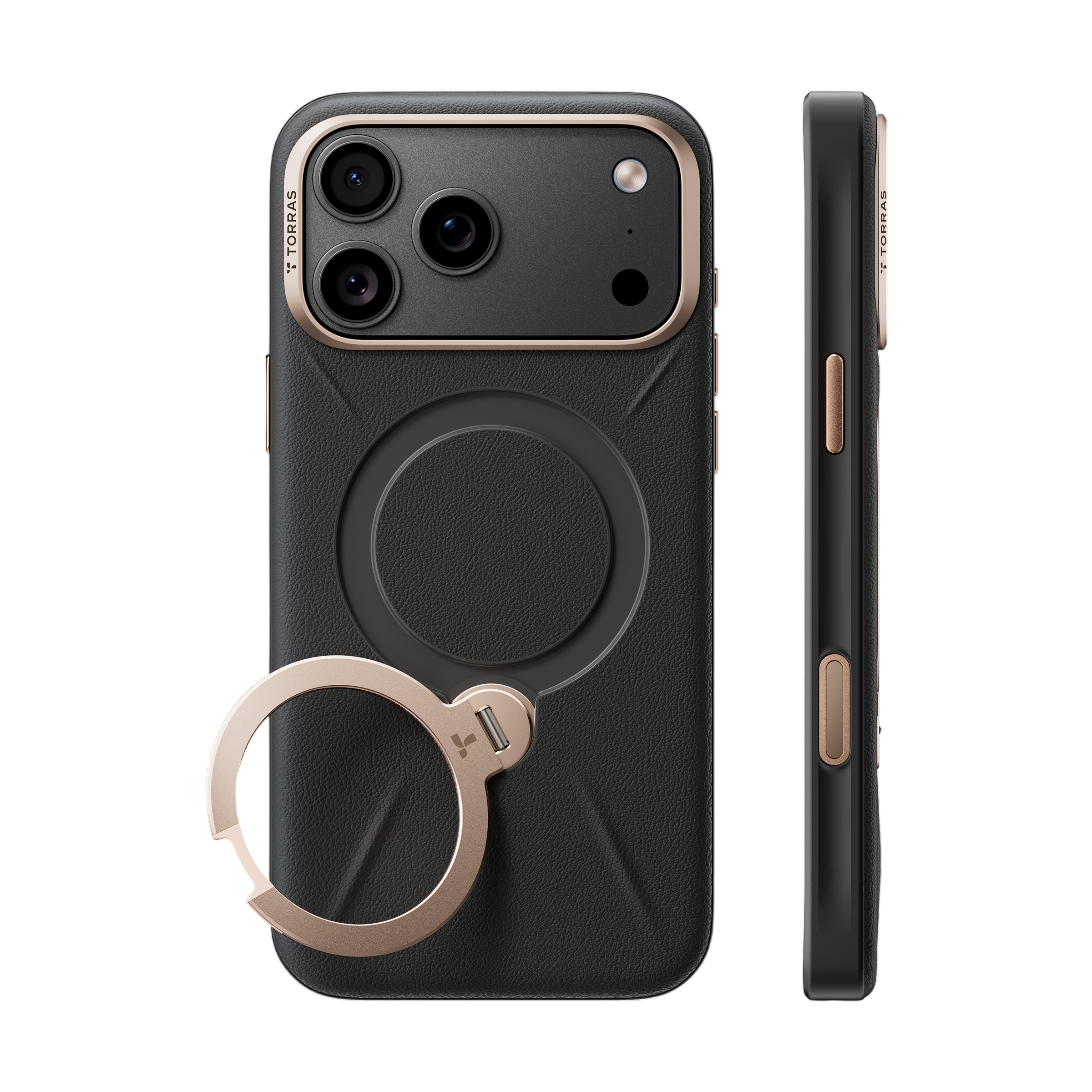 Torras Ostand Q3 VegSkin Case for iPhone 18 Pro - Black 