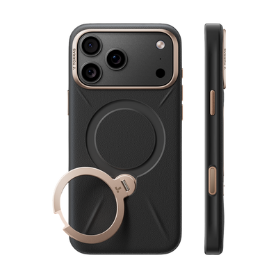 Torras Ostand Q3 VegSkin Case for iPhone 18 Pro - Black 