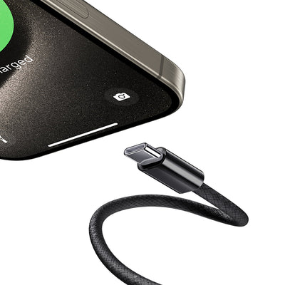 Benks PowerWeave D46 Braided USB-C to Lightning Cable 2m - Black - charging an iPhone