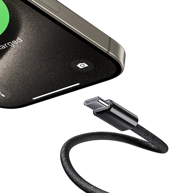 Benks PowerWeave D46 Braided USB-C to Lightning Cable 2m - Black - charging an iPhone