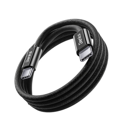 Benks PowerWeave D46 Braided USB-C to Lightning Cable 2m - Black - coiled