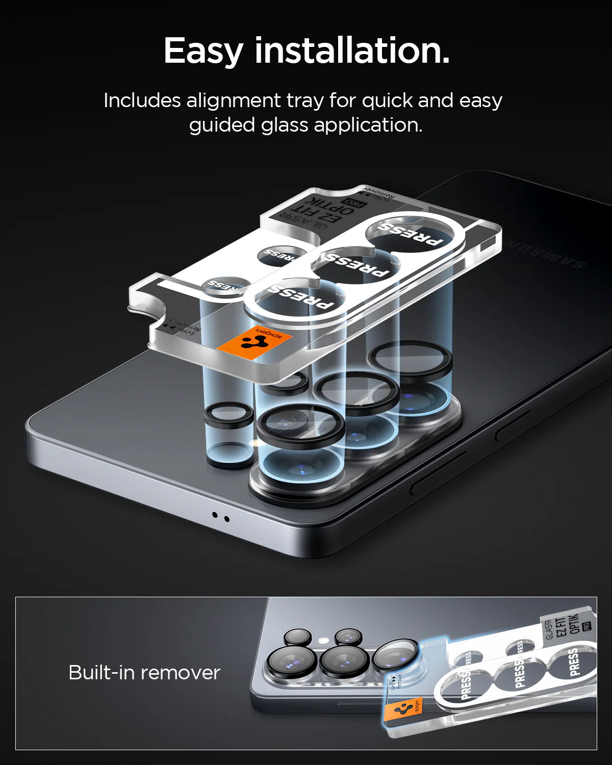 حامي عدسة Spigen Glas.tREZFit Optik Black لهاتف GalaxyS26 Ultra - عبوة 2