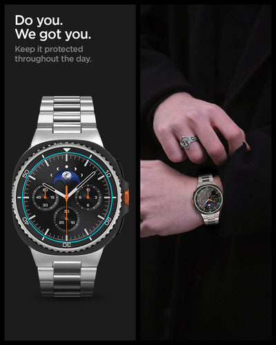 واقي شاشة Spigen GLAS.tR EZ Fit لسامسونج جالاكسي ووتش 8 كلاسيك - عبوة من 2