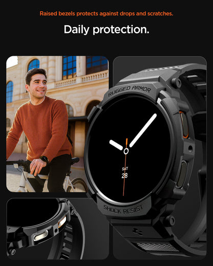 Spigen Rugged Armor Pro (Case + Band) For Samsung Galaxy Watch 8 Series 44mm