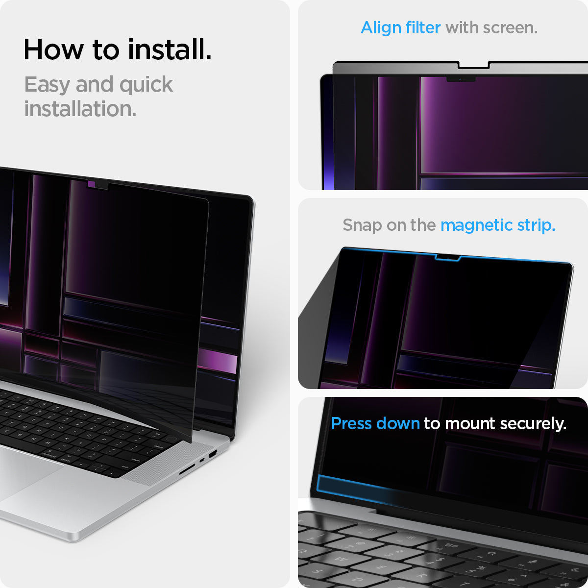 Spigen Safe View Privacy Screen Protector for MacBook Pro  (M5 / M4 / M3 / M2 / M1)