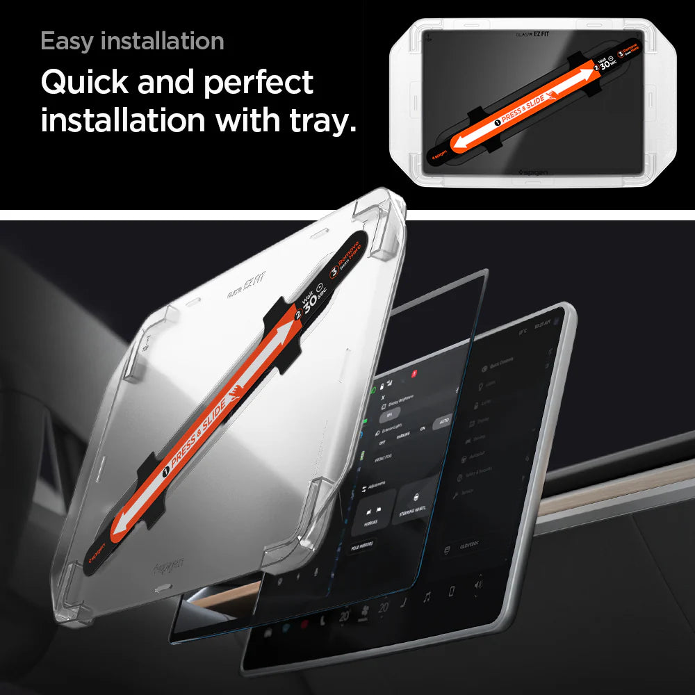 واقي شاشة مضاد للتوهج من زجاج مقسى سبجن تسلا tR رقيق (للشاشة الخلفية) عبوة واحدة - تسلا موديل 3 (2025/2024) - Y (2025)