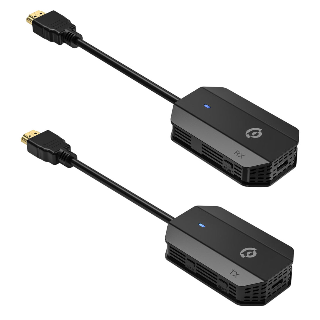 Powerology Wireless HDMI Mirroring Adaptor Pair with USB-C Cable Full HD 1080P - Black