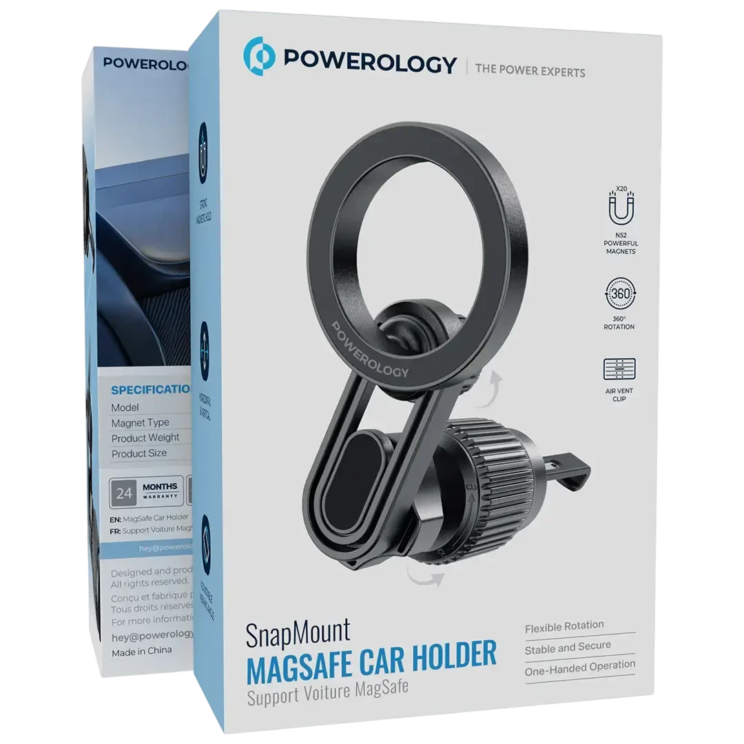 Powerology SnapMount MagSafe Car Holder - Black