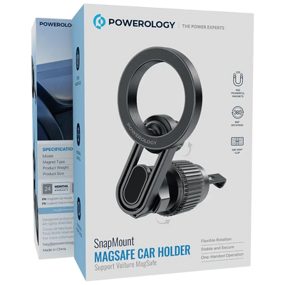 Powerology SnapMount MagSafe Car Holder - Black