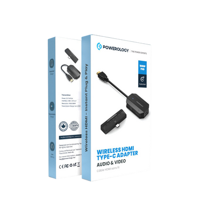 Powerology Wireless HDMI Type-C Adapter Audio & Video - Black