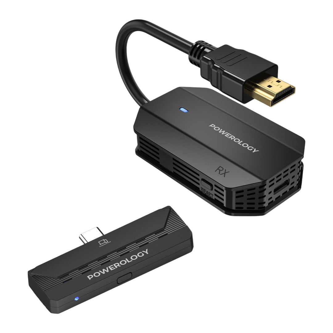 Powerology Wireless HDMI Type-C Adapter Audio & Video - Black