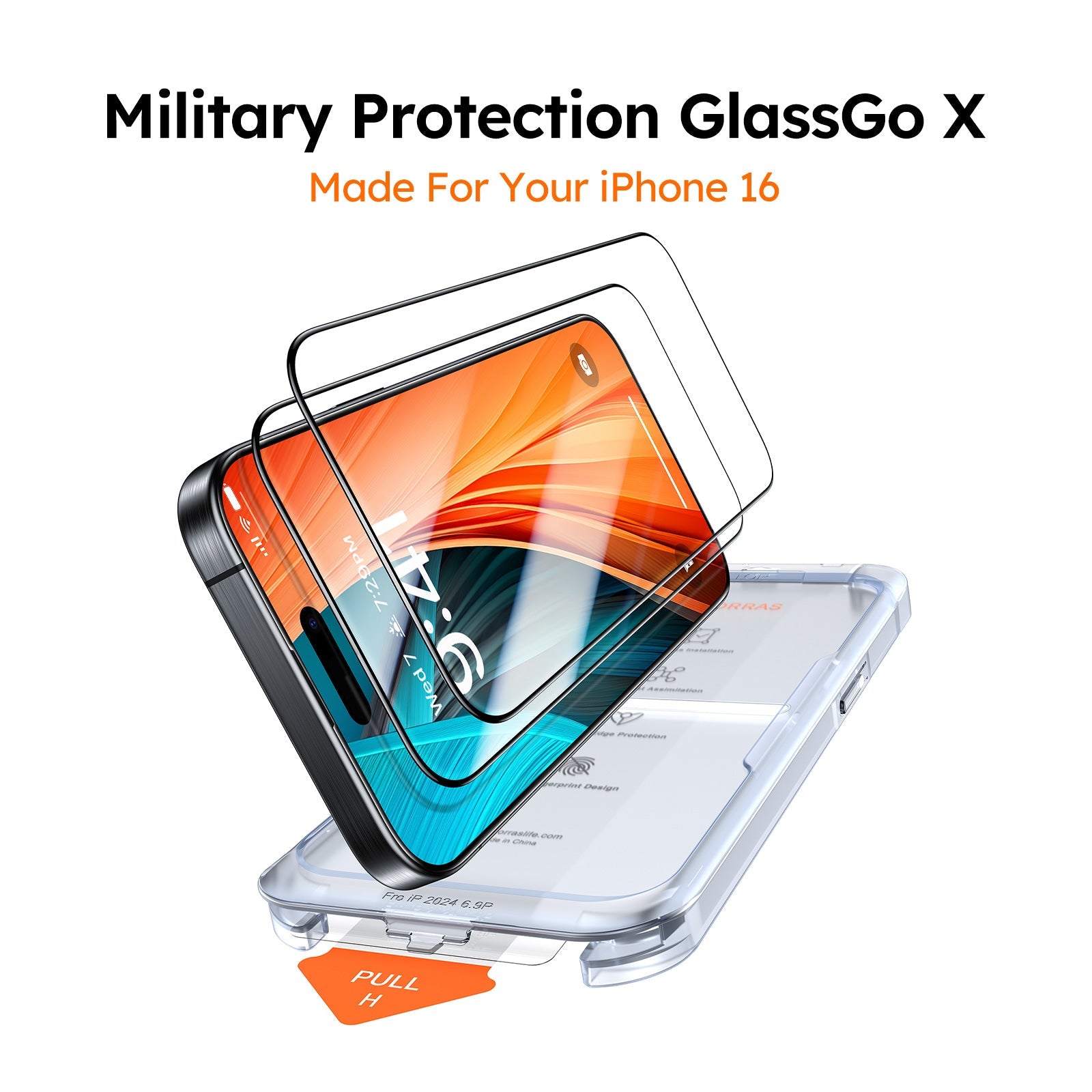 TORRAS GlassGo Tempered Screen Protector for iPhone 16