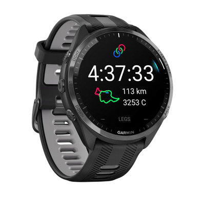 Garmin Forerunner 965 Premium GPS Running Smartwatch - Carbon Gray DLC Titanium Bezel with Black Case - Black 