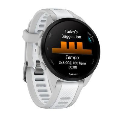 Garmin Forerunner 165 Music GPS Running Smartwatch - Mist Grey / Whitestone 