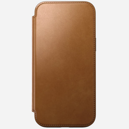 Nomad Modern Leather Folio Case for iPhone 16 Pro Max - English Tan