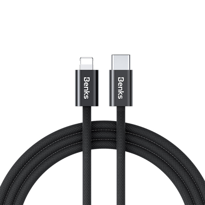 Benks PowerWeave D46 Braided USB-C to Lightning Cable 2m - Black