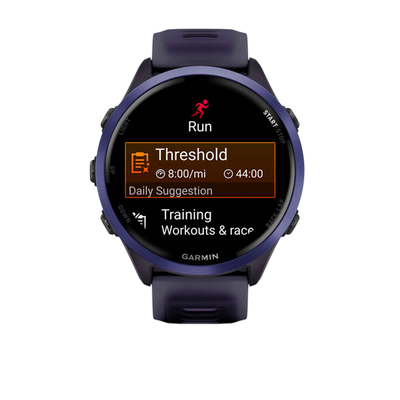 Garmin Forerunner 570 AMOLED GPS Running Smartwatch - Slate Gray Aluminium with Translucent Black Band - 47mm Indigo 