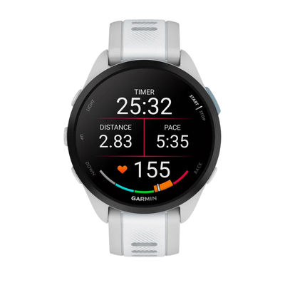 Garmin Forerunner 165 Music GPS Running Smartwatch - Mist Grey / Whitestone 