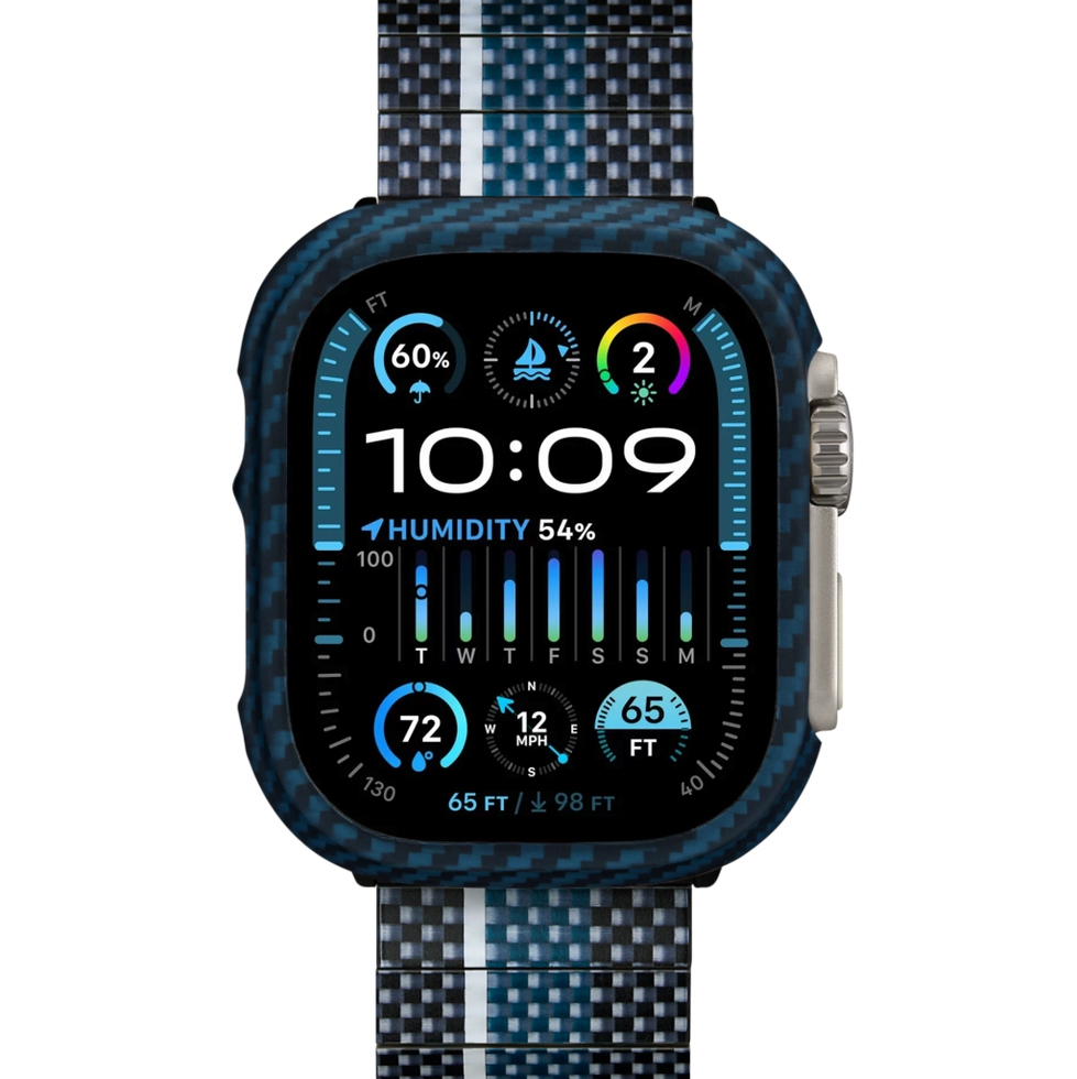 Pitaka Air Case for Apple Watch Ultra 2 / Ultra 1 - Black/Blue (Twill)