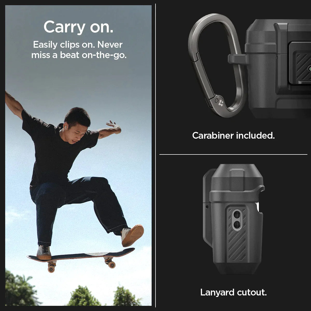Spigen Lock Fit Case for Apple AirPods Pro 2  -  Matte Black