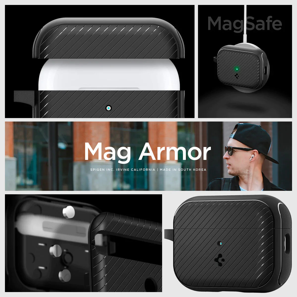 Spigen Mag Armor Case for Apple AirPods Pro 2 (MagFit) -  Matte Black
