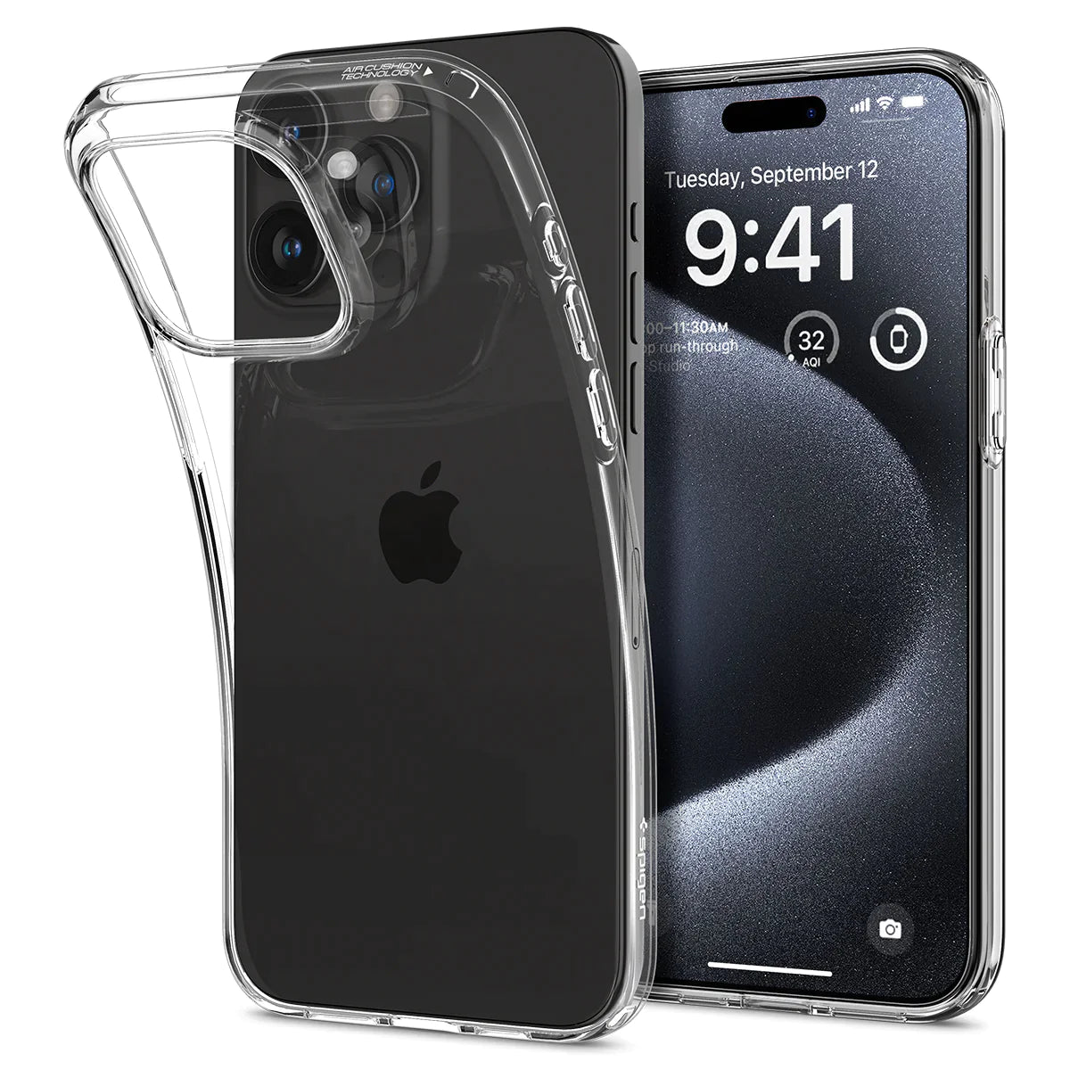 Spigen iPhone 15 Pro Pack (Screen protector + Crystal Flex Clear Case + Spigen 27W charger)